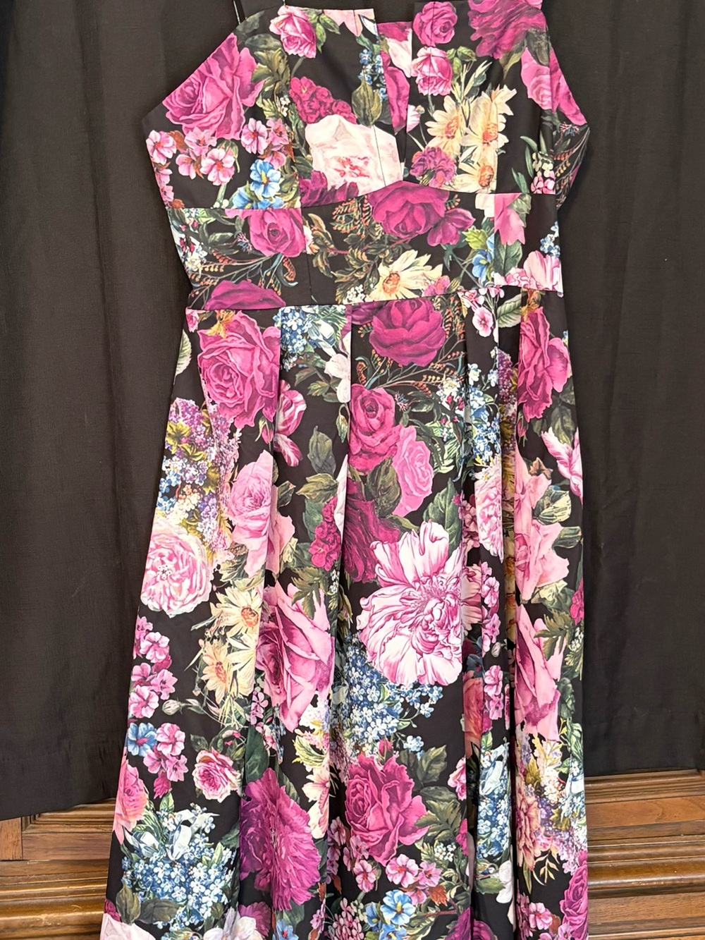 SHEIN New Women’s Vintage Antique Palace Style Print Magenta Dress. Sz. 1XL-14